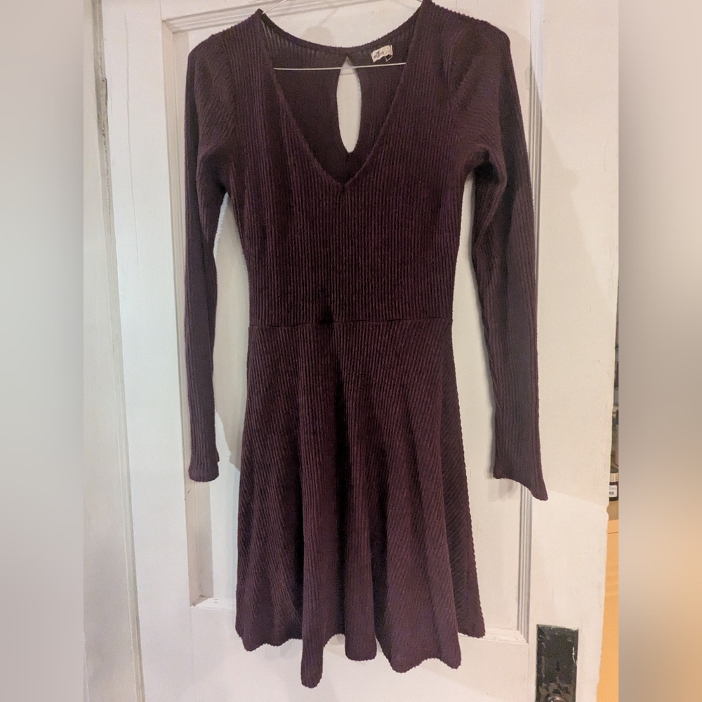 Hollister Deep Plum Long Sleeve Dress